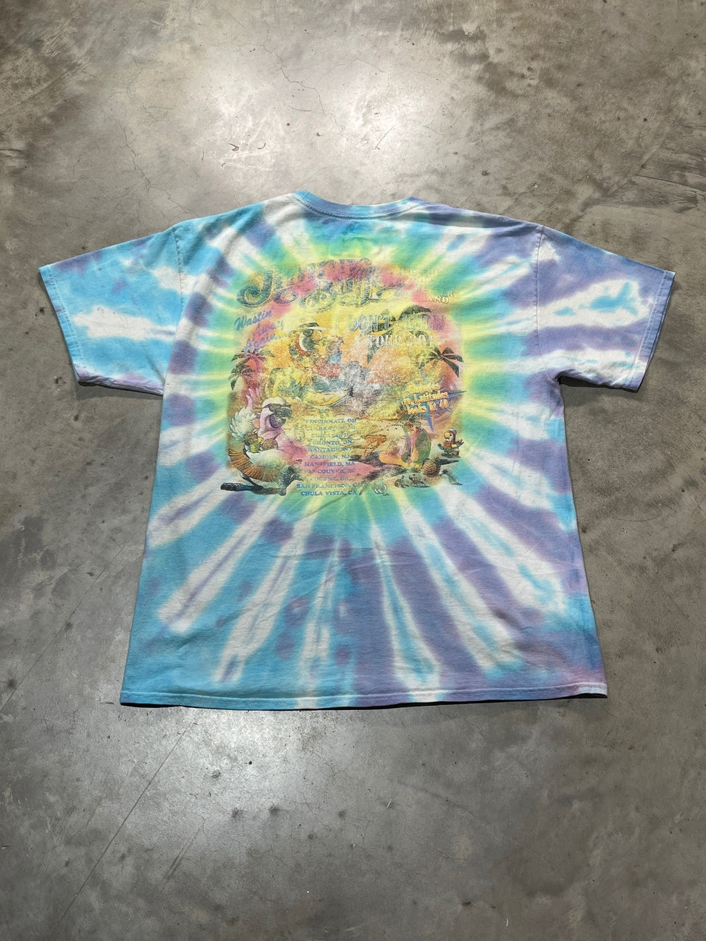 Jimmy Buffett Preowned Large Tie Dye T-shirt