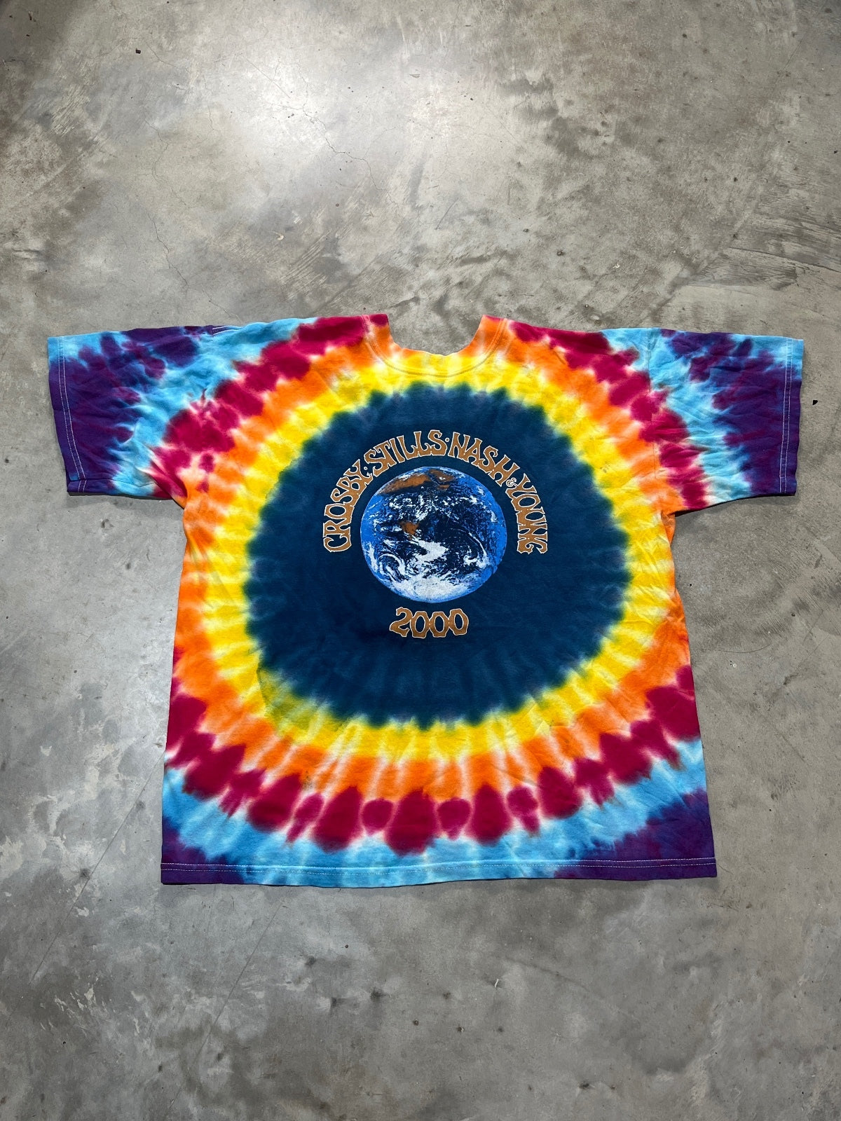 Crosby Stills Nash & Young Preowned XL Tie Dye T-shirt