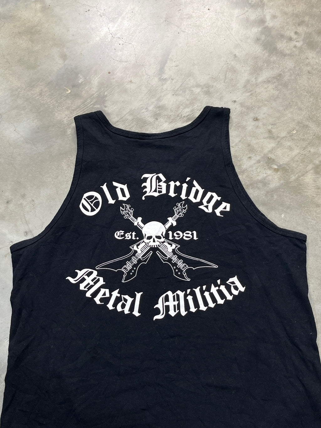 Old Bridge Metal Militia Preowned Large Tank Top T-shirt