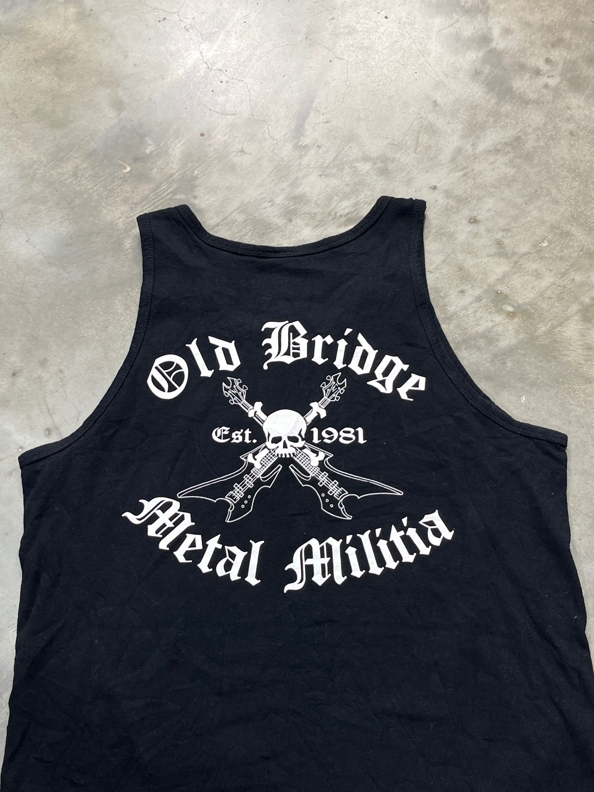 Old Bridge Metal Militia Preowned Large Tank Top T-shirt