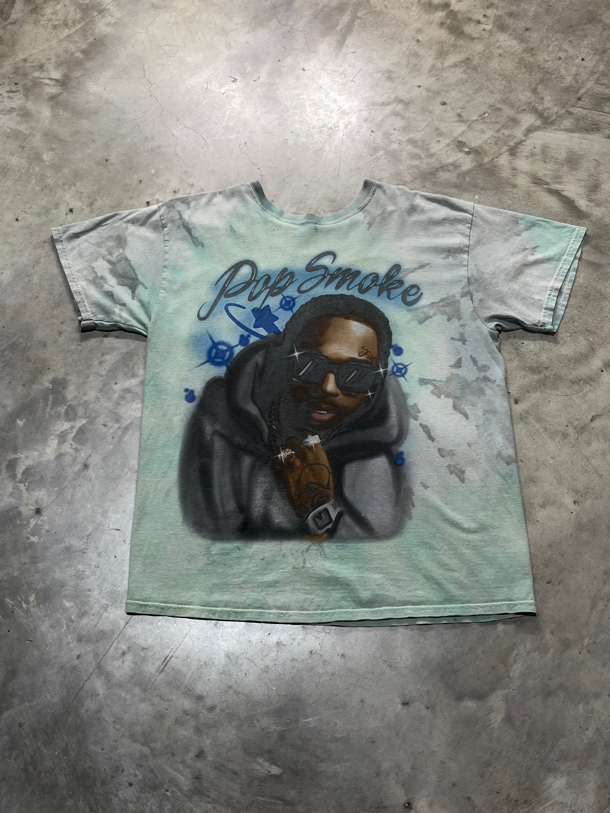Pop Smoke Preowned Large Tie Dye T-shirt