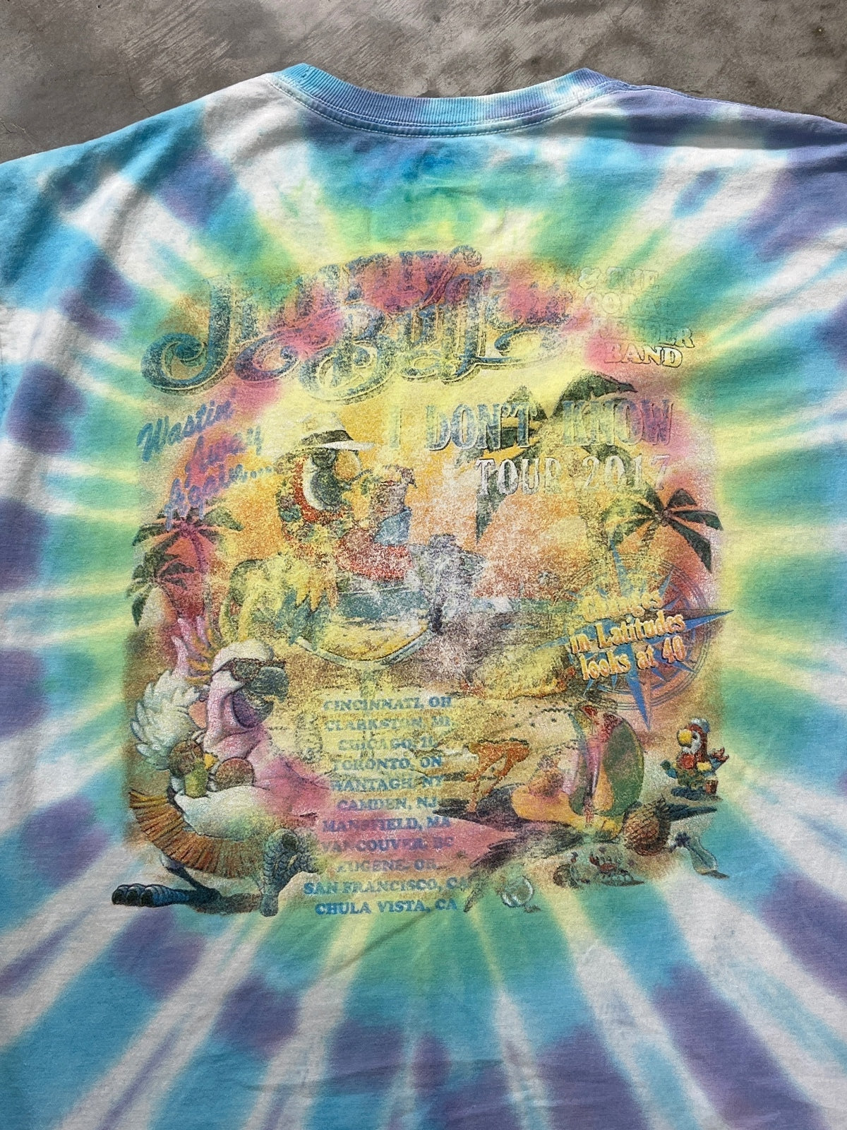 Jimmy Buffett Preowned Large Tie Dye T-shirt