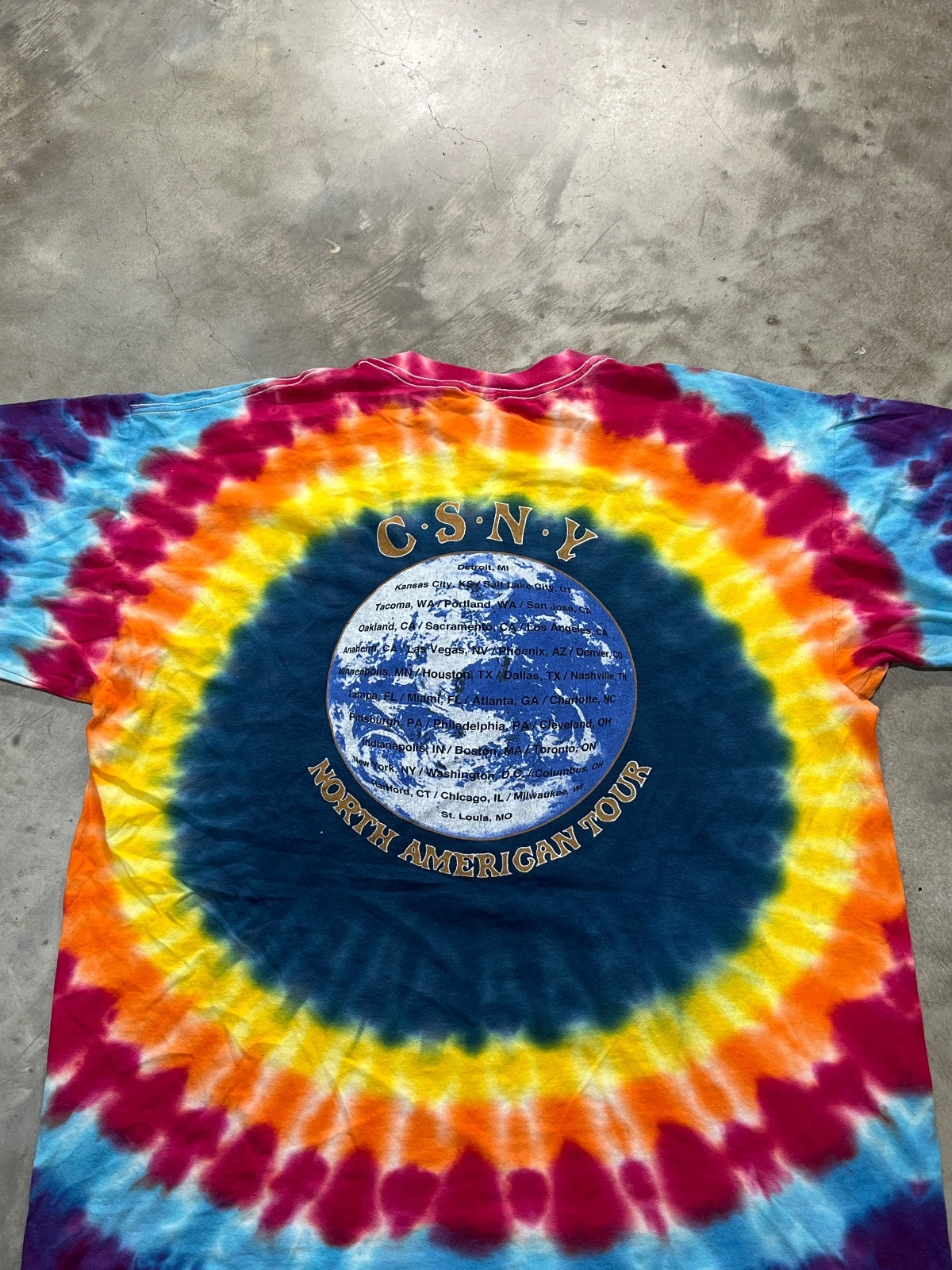 Crosby Stills Nash & Young Preowned XL Tie Dye T-shirt