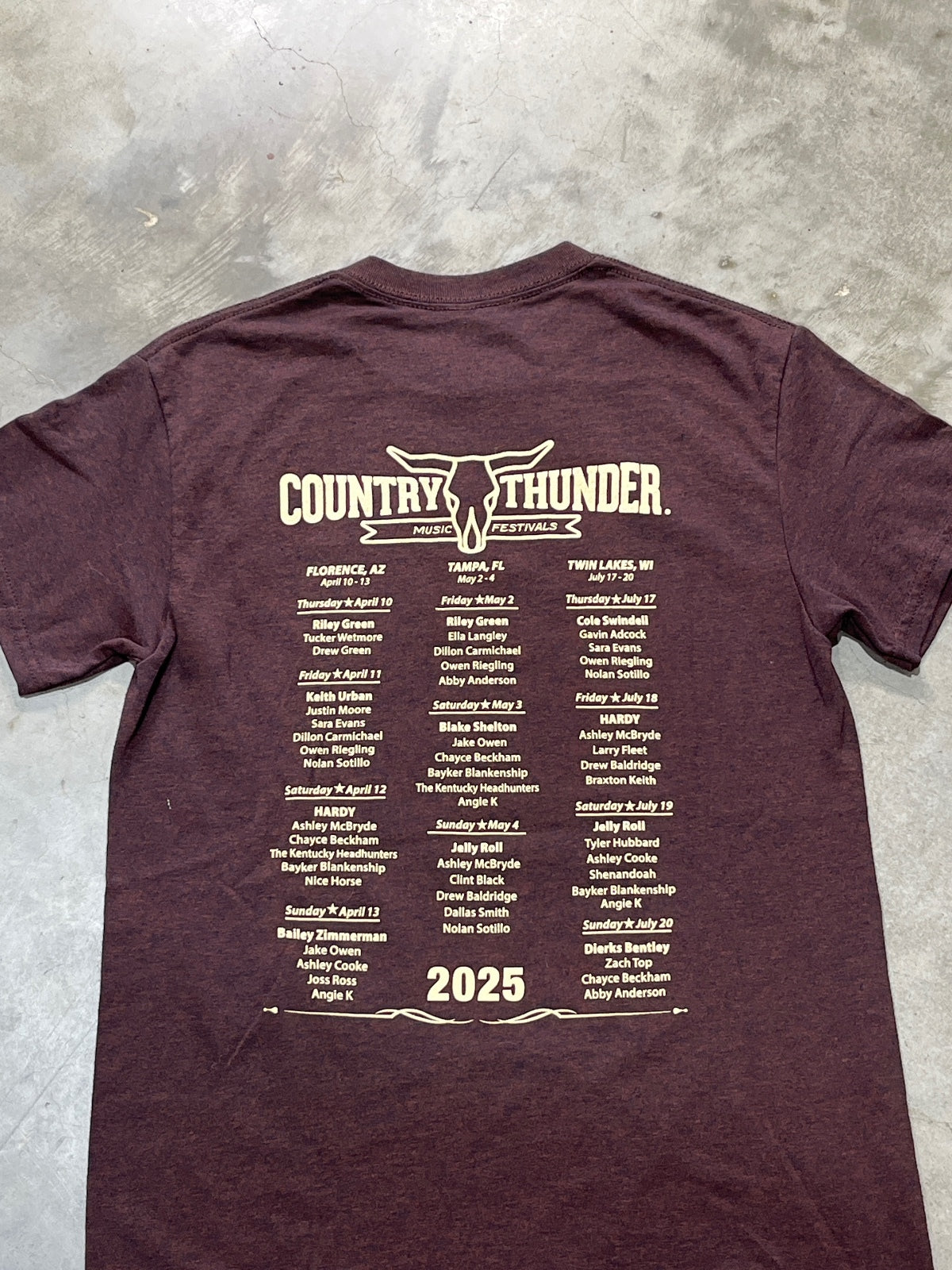 Country Thunder Music Festival Preowned Small T-shirt