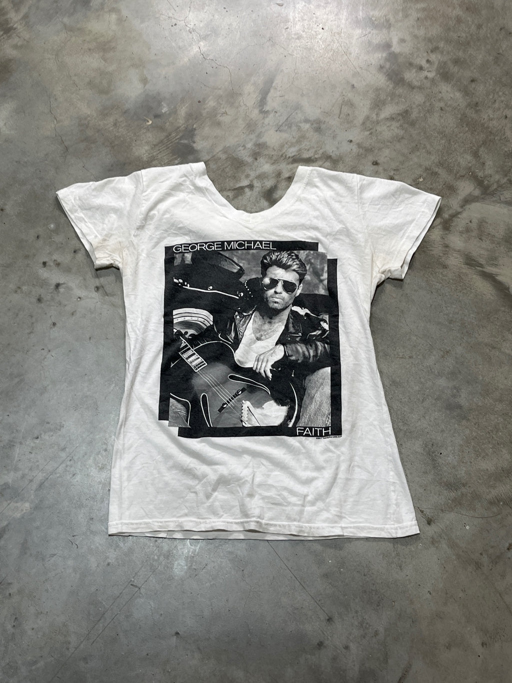 George Michael Preowned Small V-Neck T-shirt