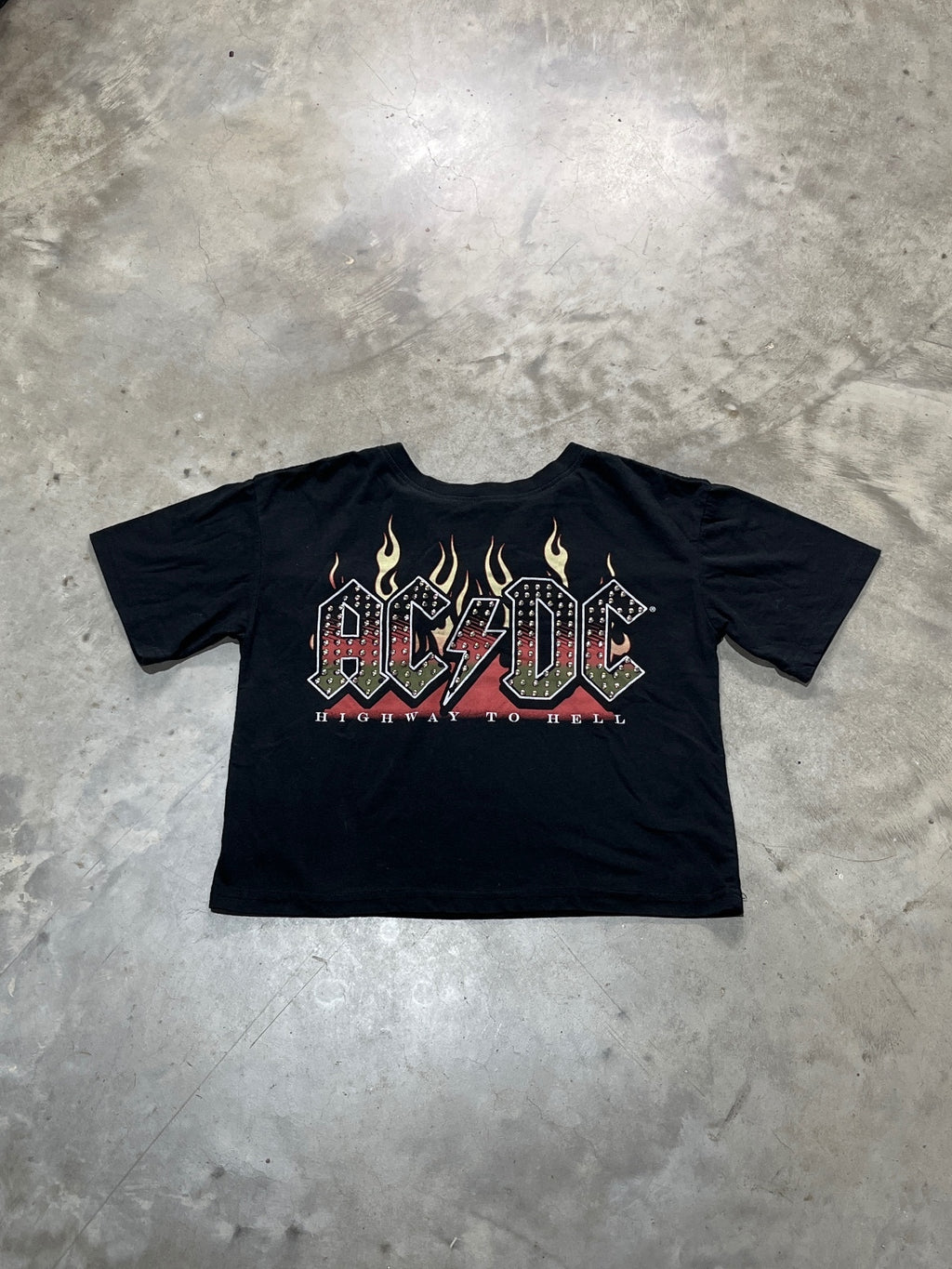 ACDC Preowned Small Bejeweled Cropped T-shirt