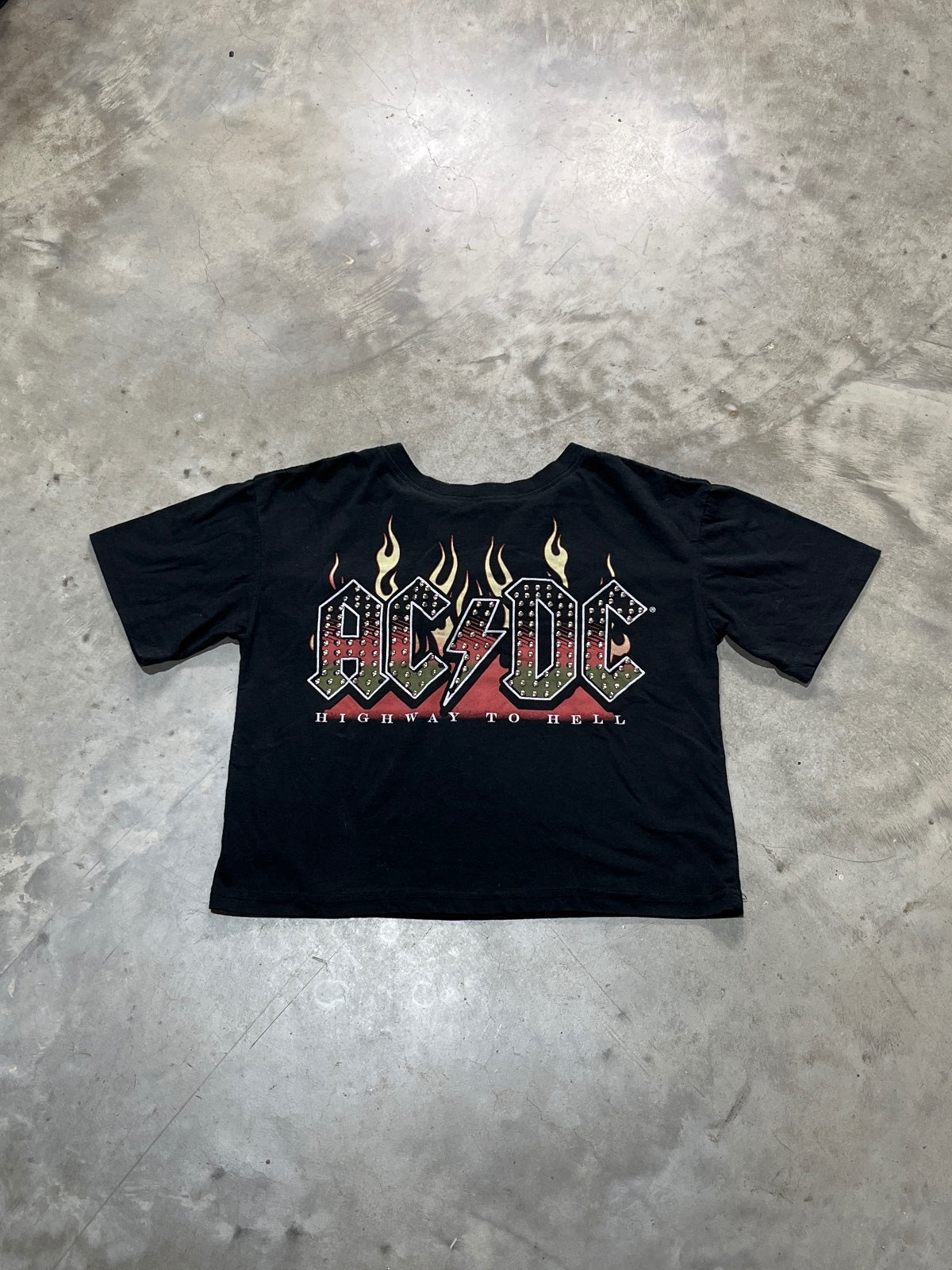 ACDC Preowned Small Bejeweled Cropped T-shirt