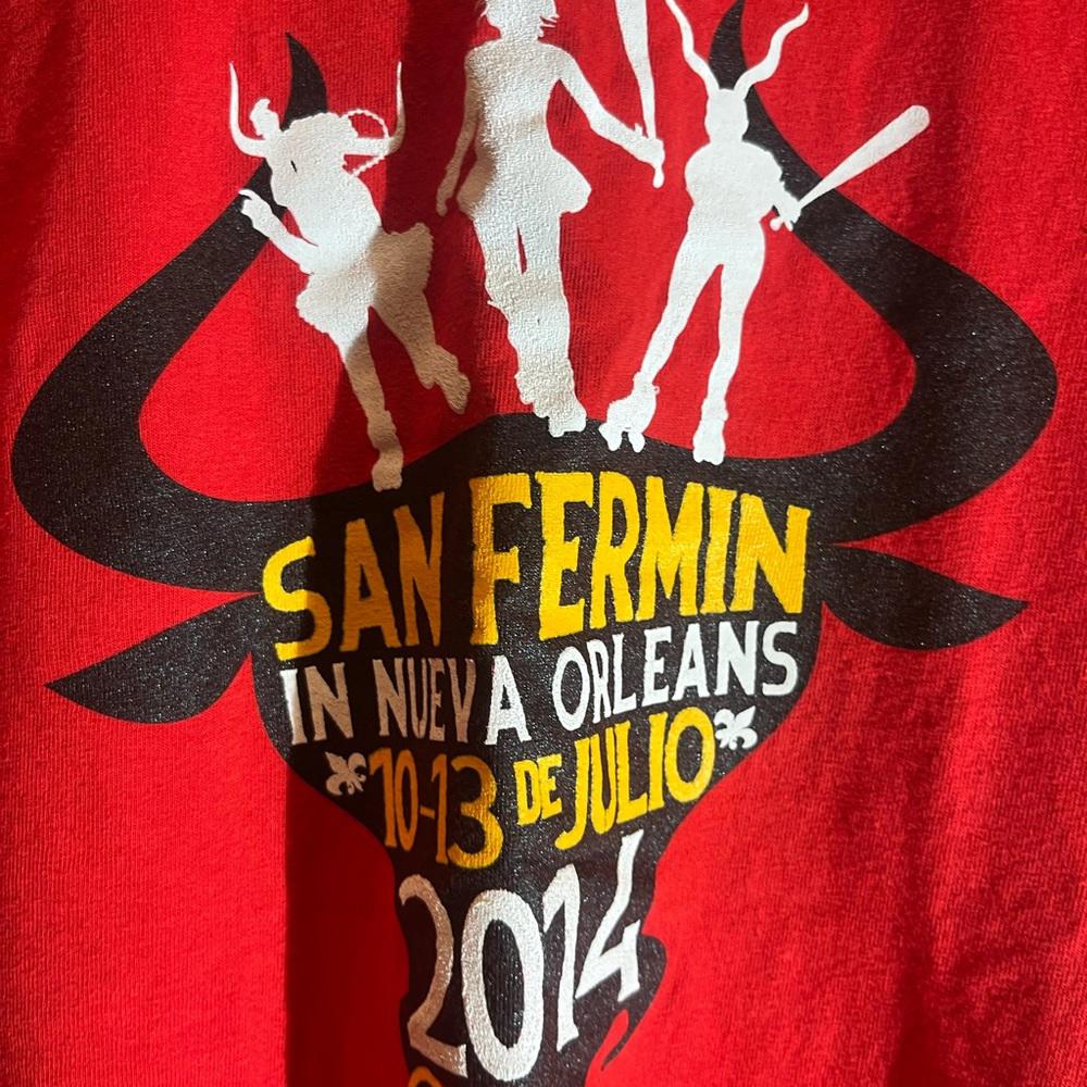 San Fermin 2xlarge red graphic vintage preowned tshirt