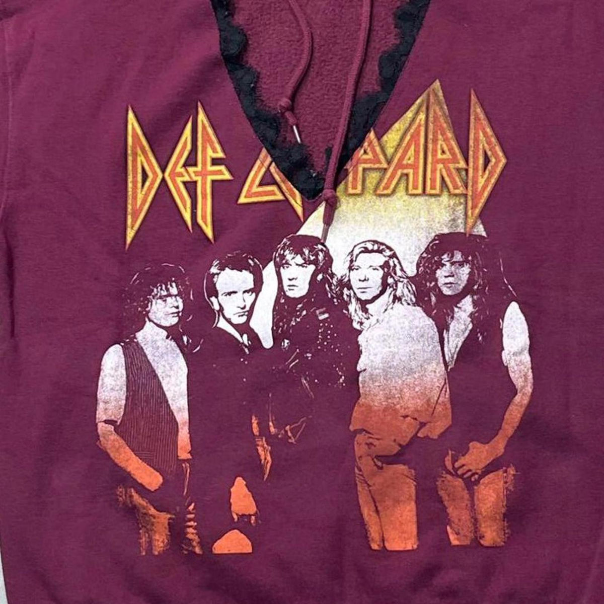 Def Leppard Preowned Small Lace V-Neck Hoodie
