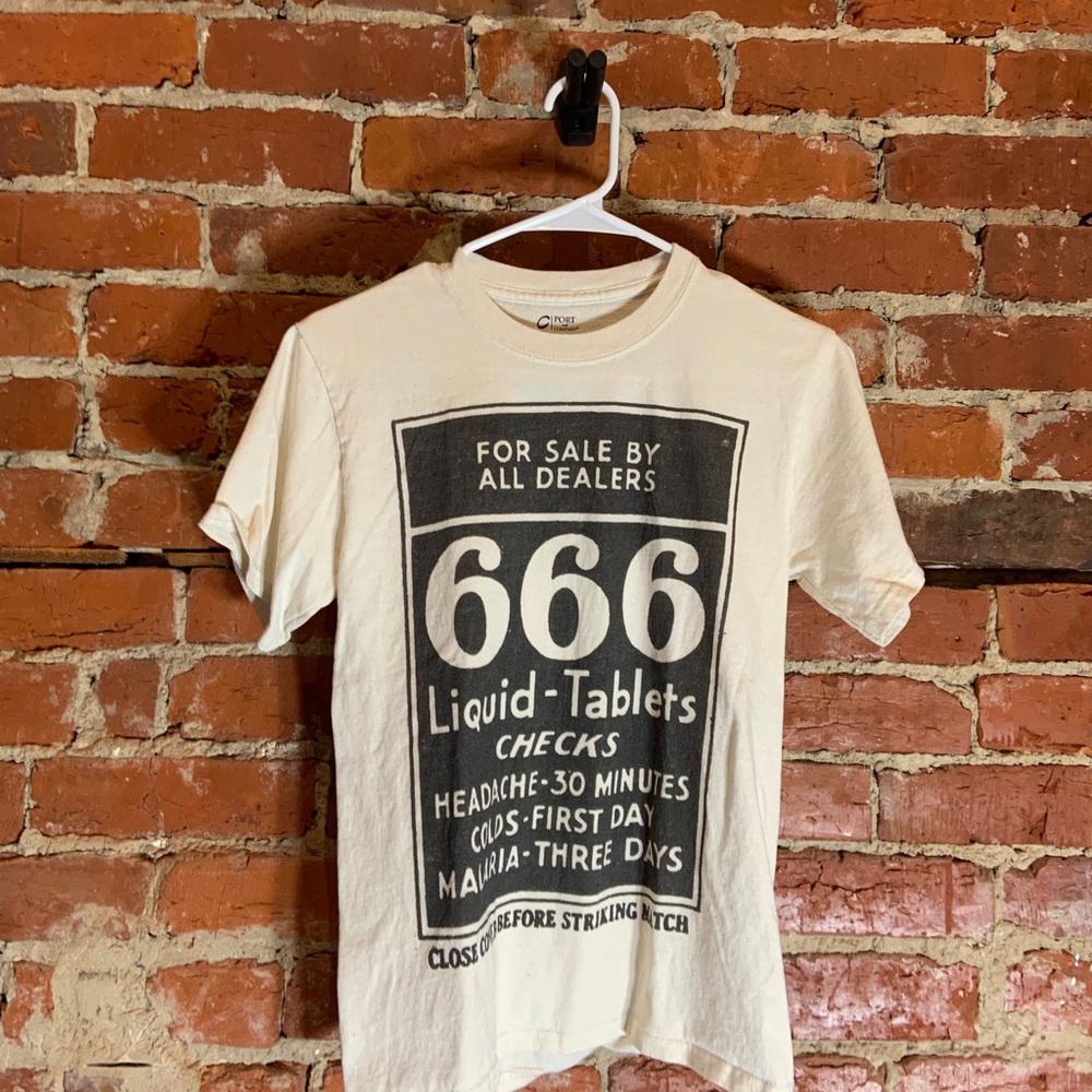 666 youth large beige graphic preowned T-shirt
