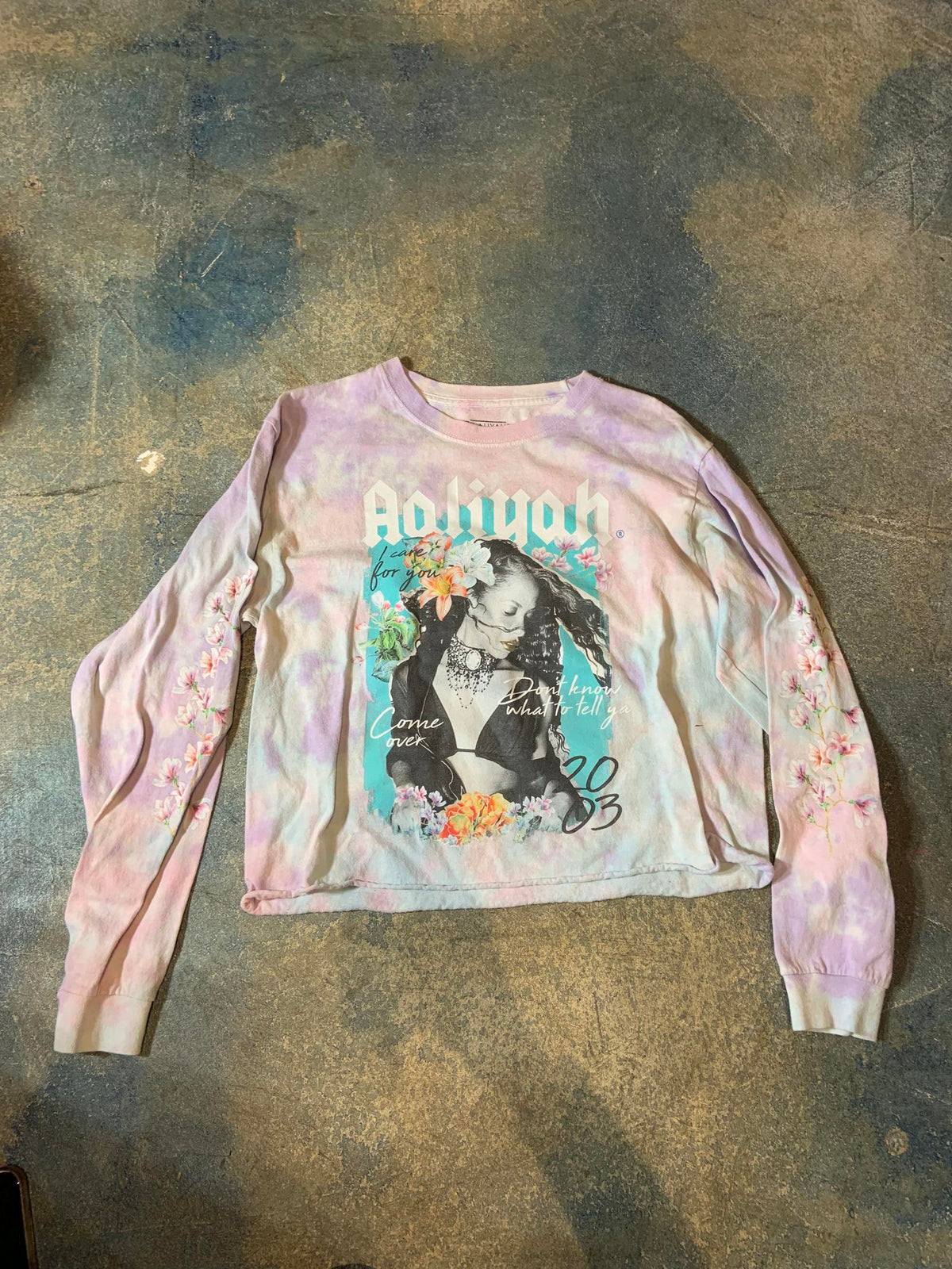 Aaliyah Preowned Cropped Long sleeve Tie DyeT-shirt