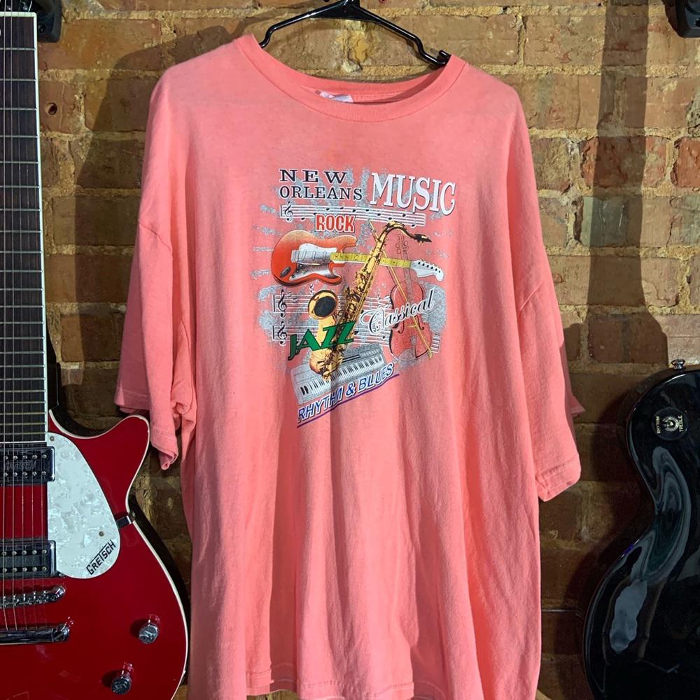 New Orleans music 2XLarge pink graphic vintage T-shirt