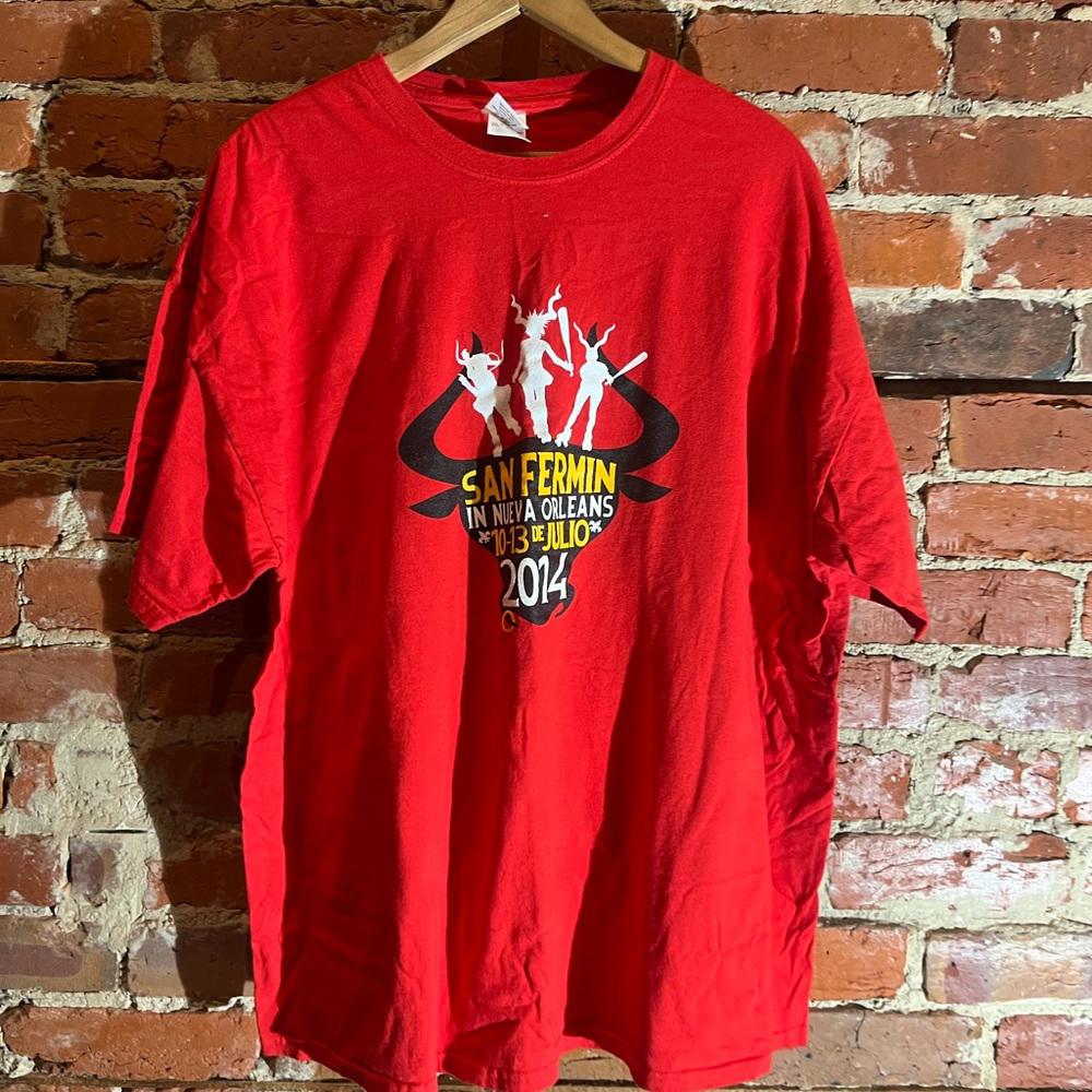 San Fermin 2xlarge red graphic vintage preowned tshirt