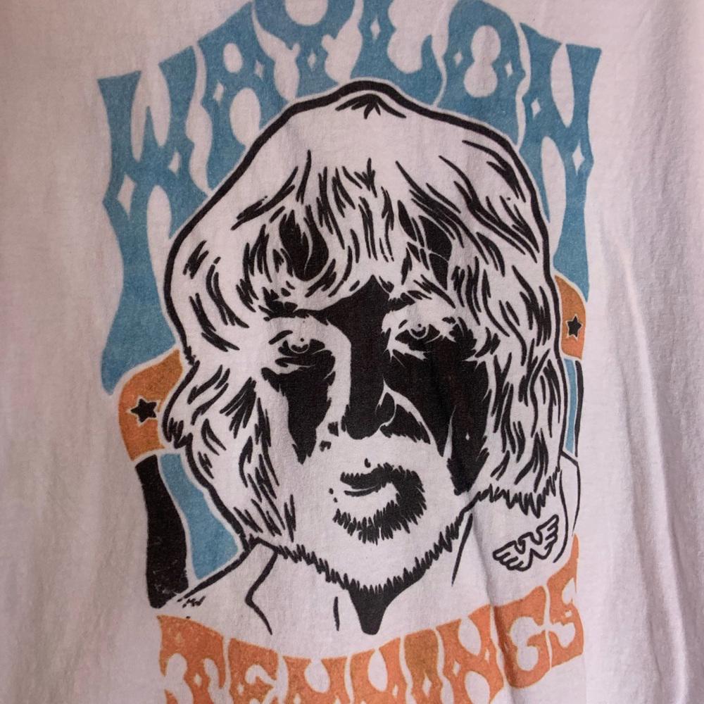 Waylon Jennings 2XLarge white graphic preowned T-shirt