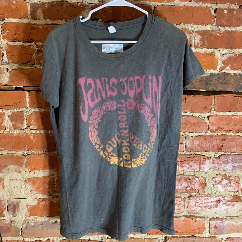 Janis Joplin Xlarge grey graphic preowned T-shirt