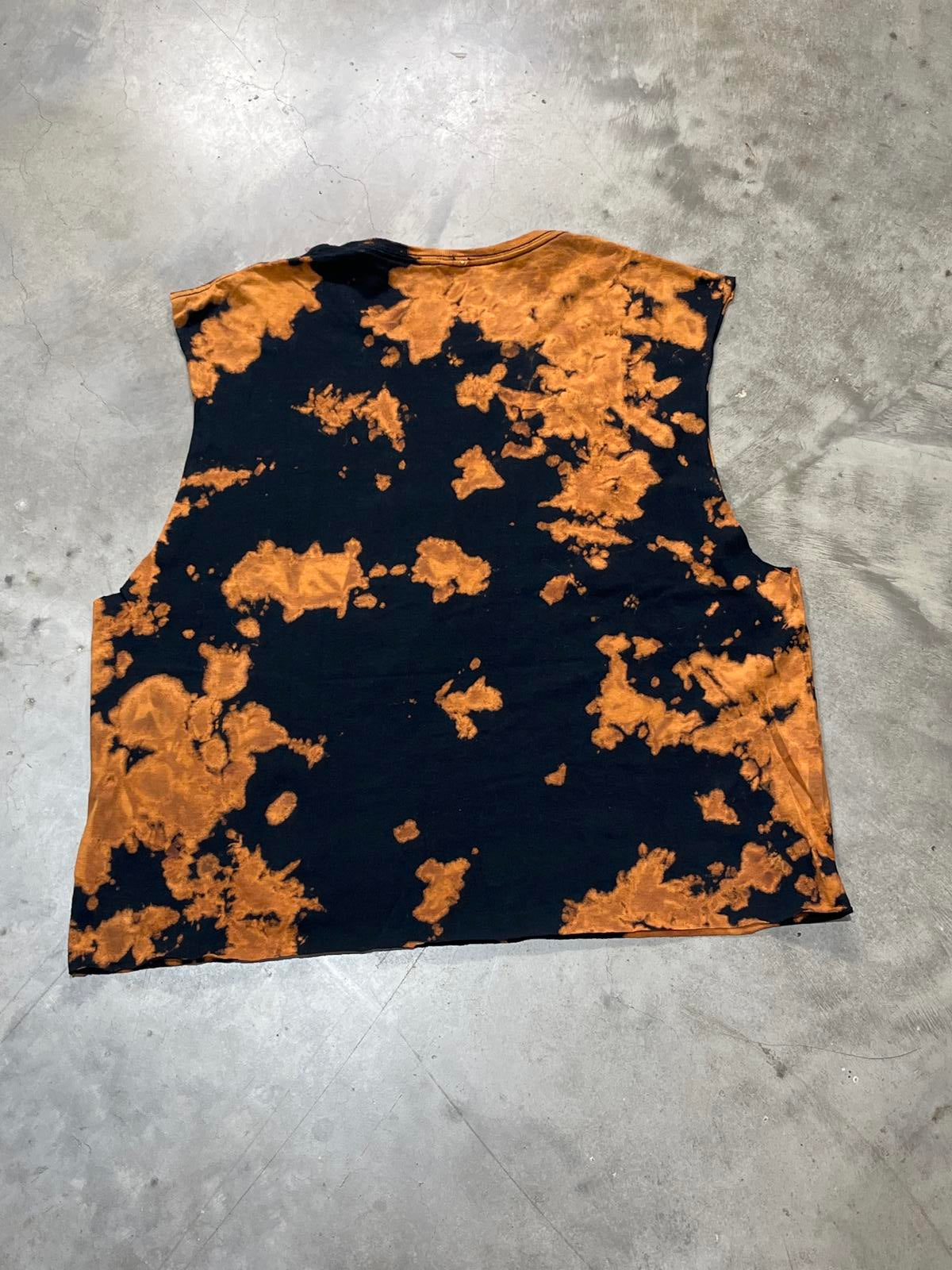ACDC Preowned Large Cut Off Sleeve Tie Dye Tank Top
