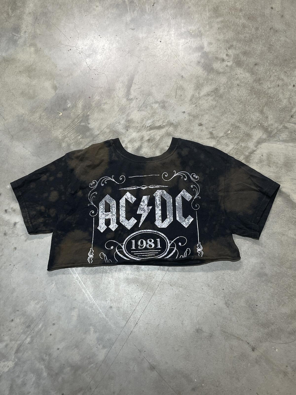 ACDC Preowned Small Cropped Tie Dye T-shirt