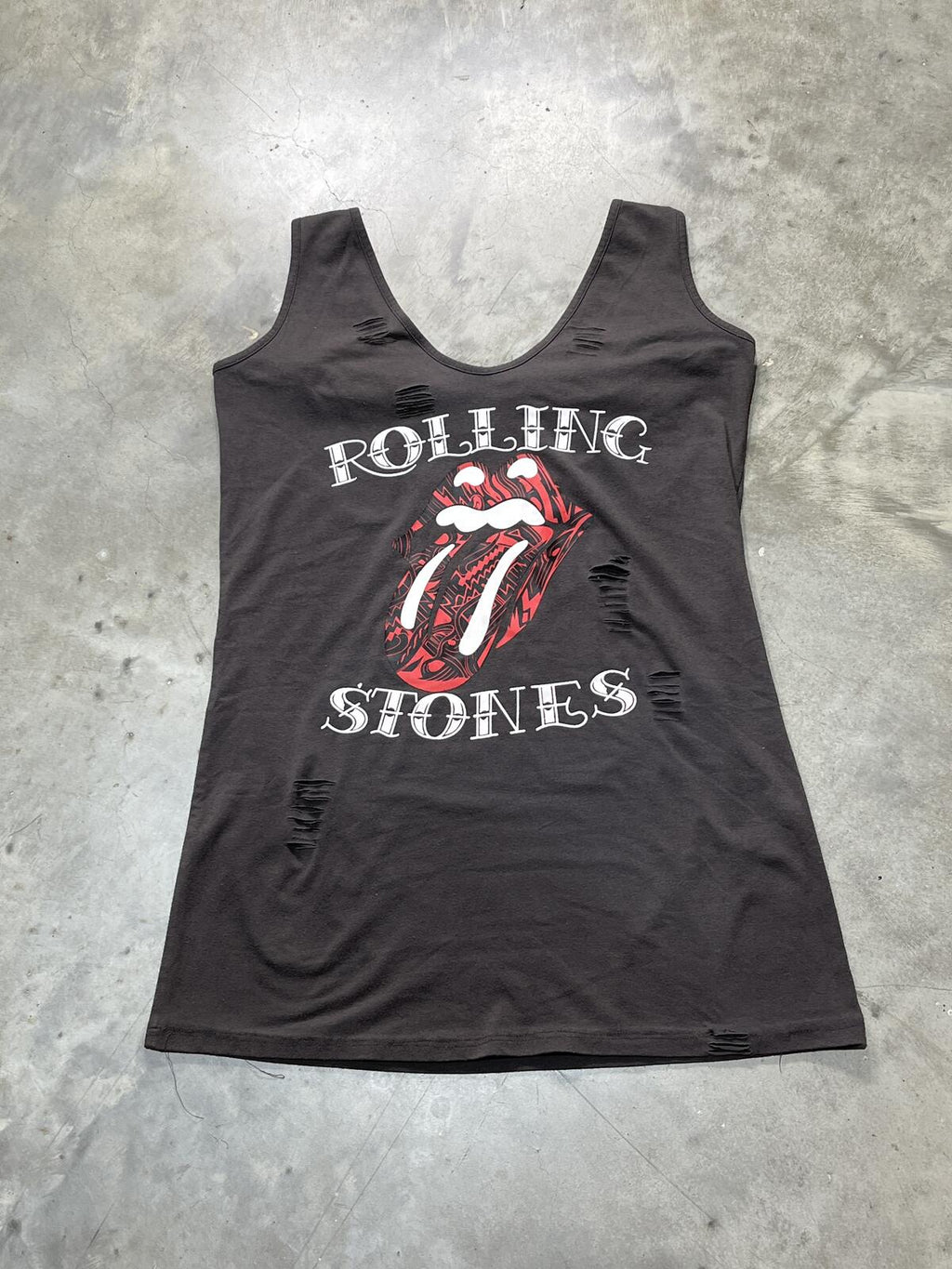 The Rolling Stones Preowned Medium Distressed Tank Top T-shirt