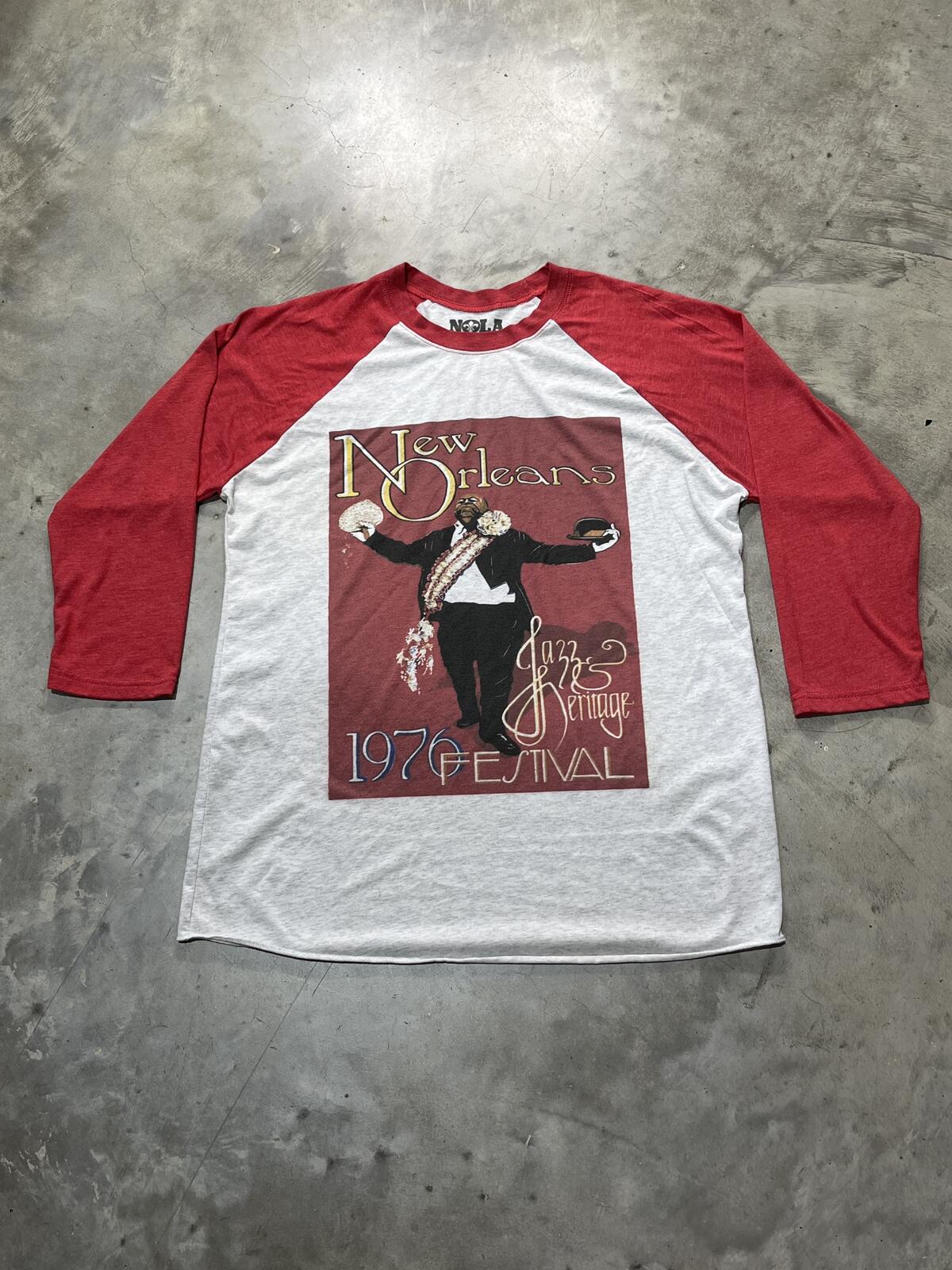 1976 NOLA Jazz Festival Preowned Large 3/4 Sleeve T-shirt