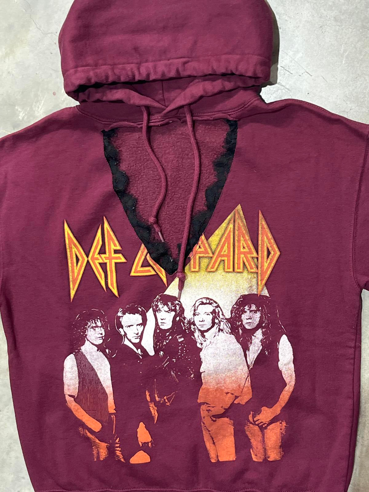 Def Leppard Preowned Small Lace V-Neck Hoodie