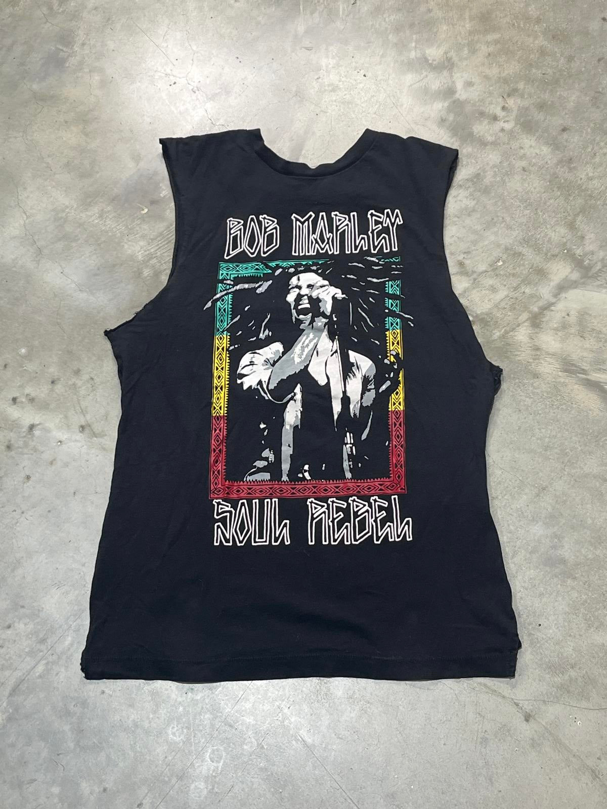 Bob Marley Preowned Small Cropped Sleeve Tank Top T-shirt