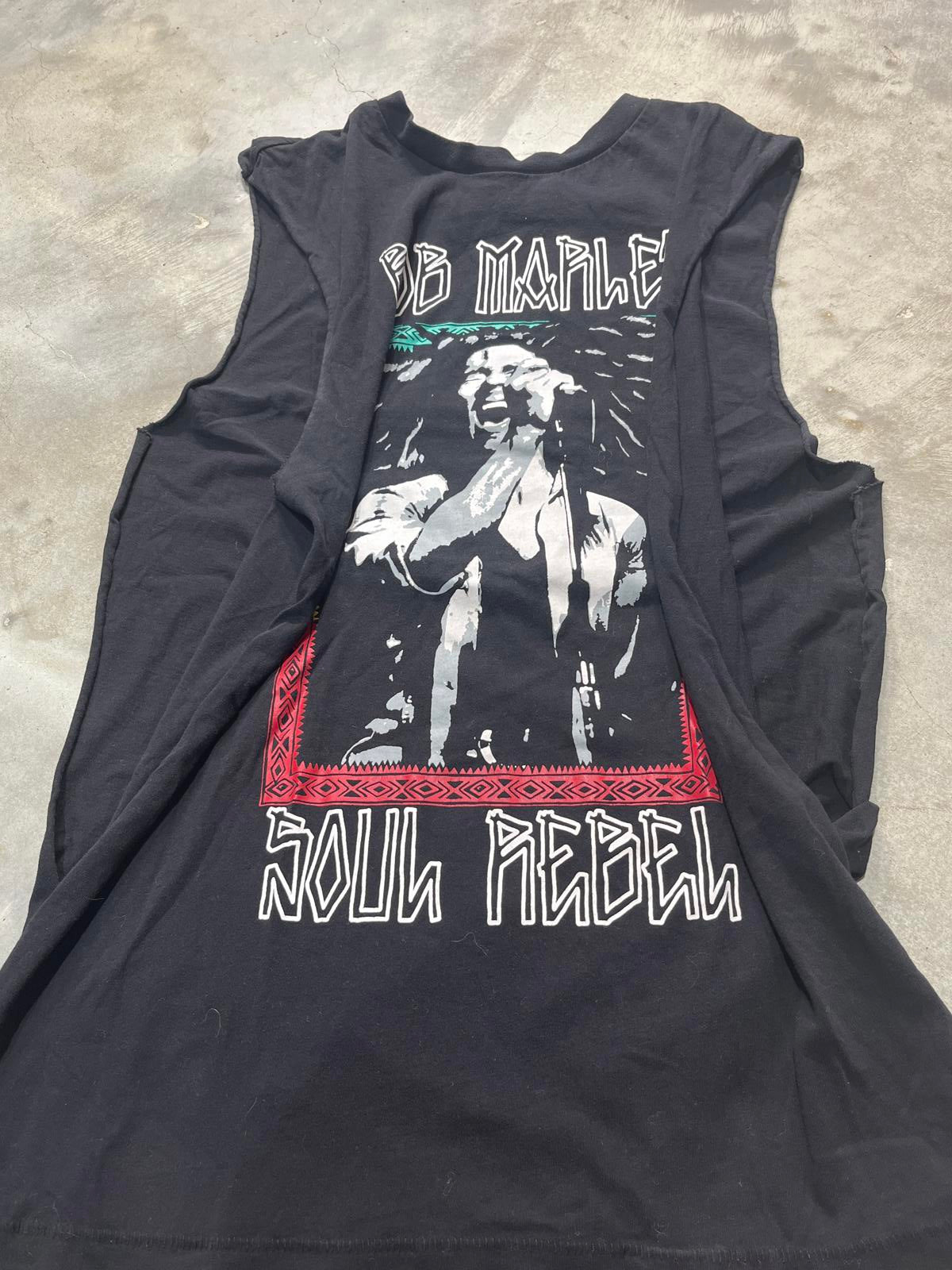 Bob Marley Preowned Small Cropped Sleeve Tank Top T-shirt