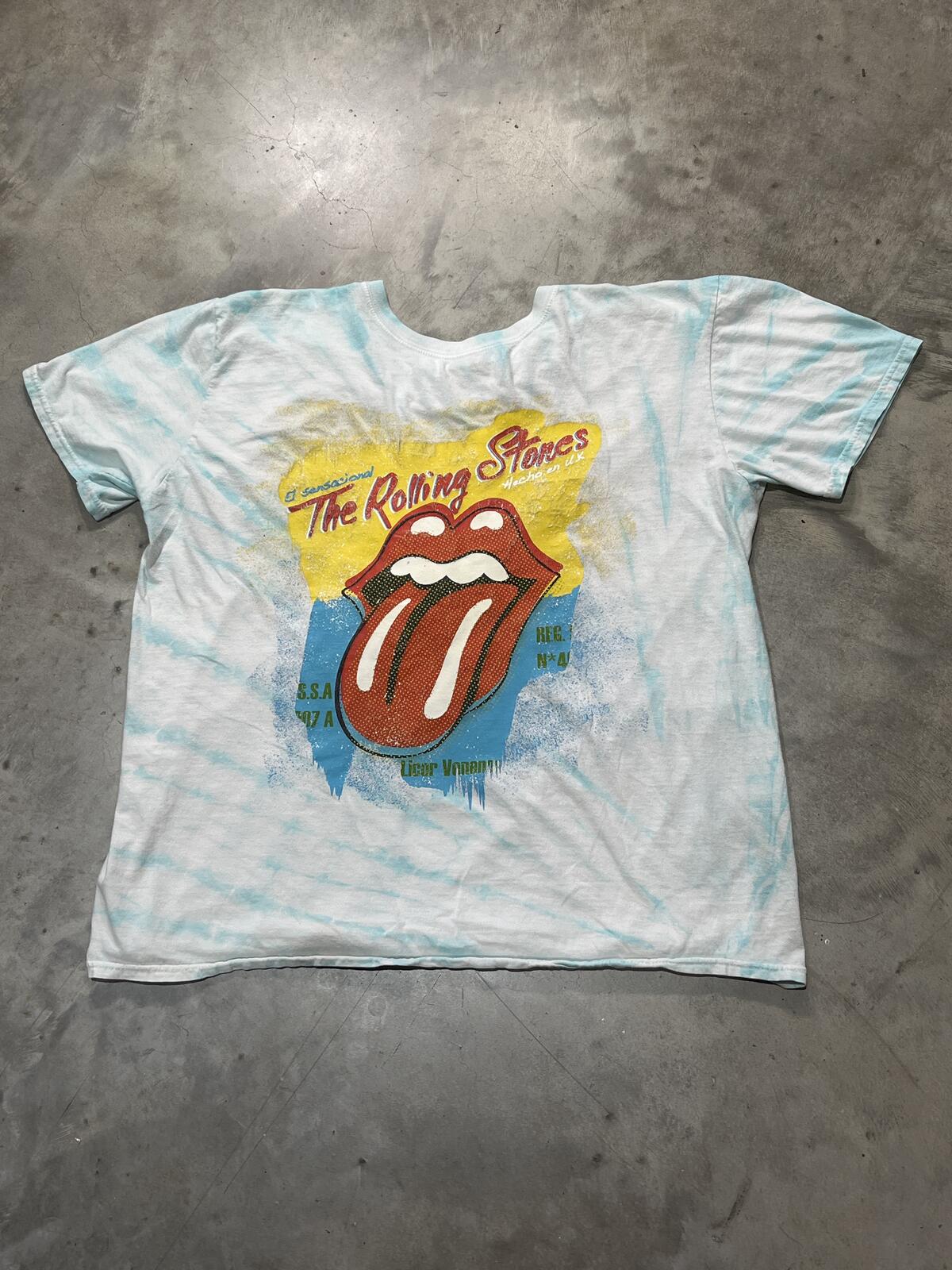 The Rolling Stones Preowned Medium Tie Dye T-shirt