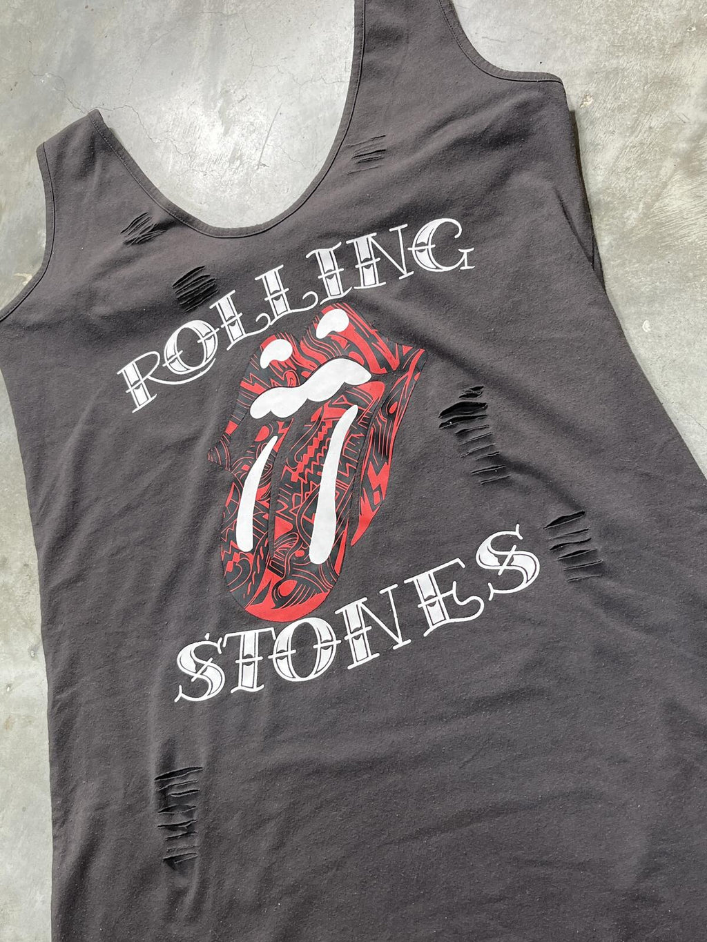 The Rolling Stones Preowned Medium Distressed Tank Top T-shirt