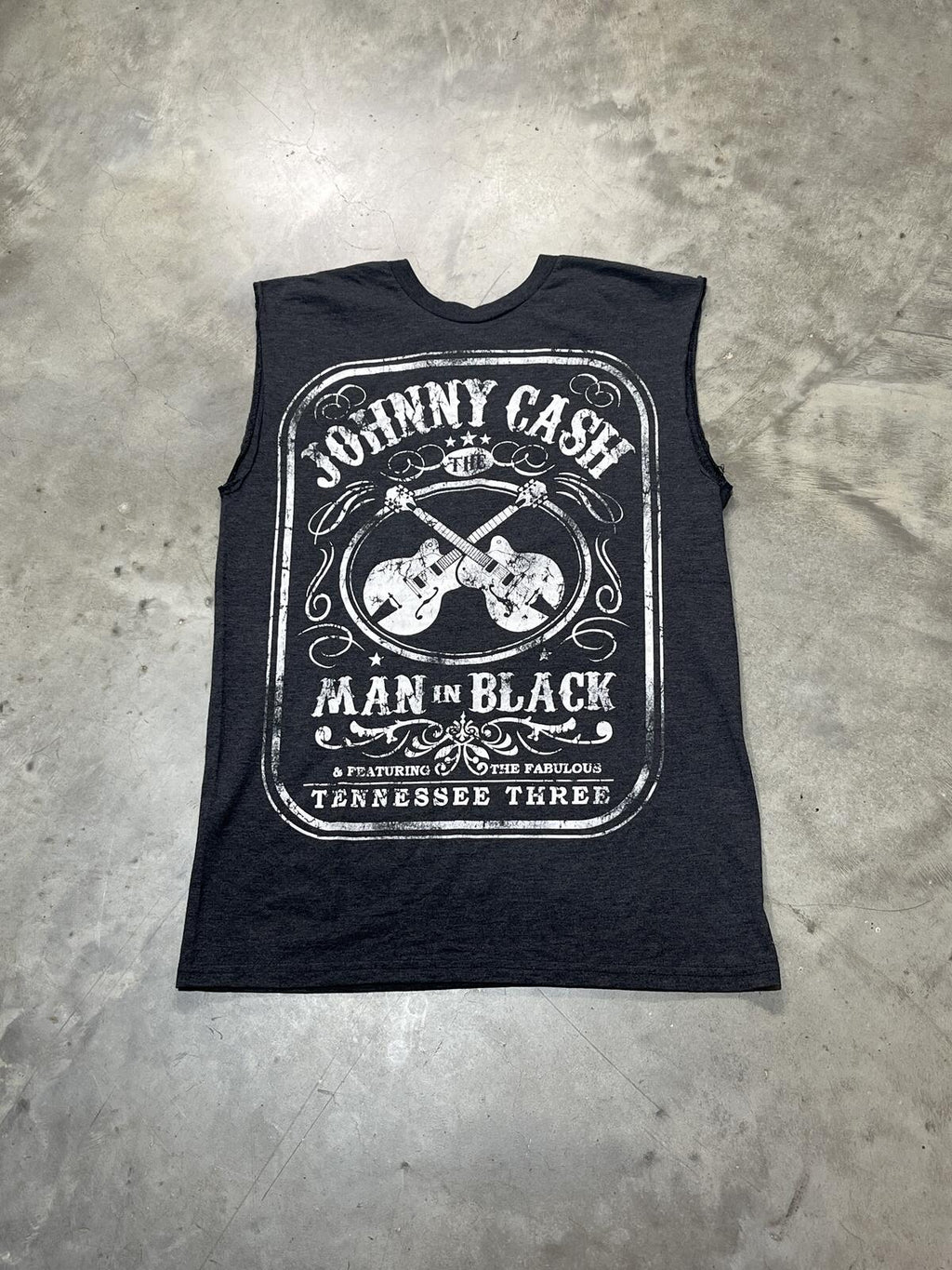 Johnny Cash Preowned Small Cut Off Sleeve Tank Top T-shirt
