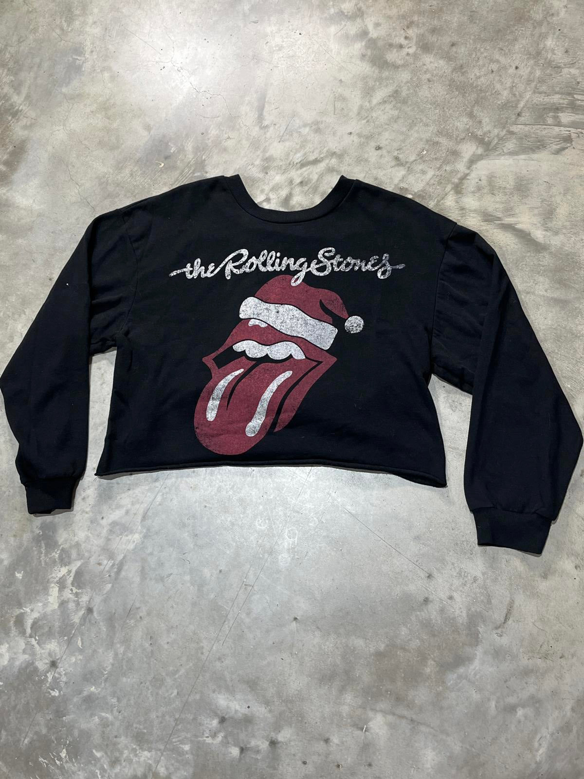 The Rolling Stones Preowned Large Cropped Sweatshirt