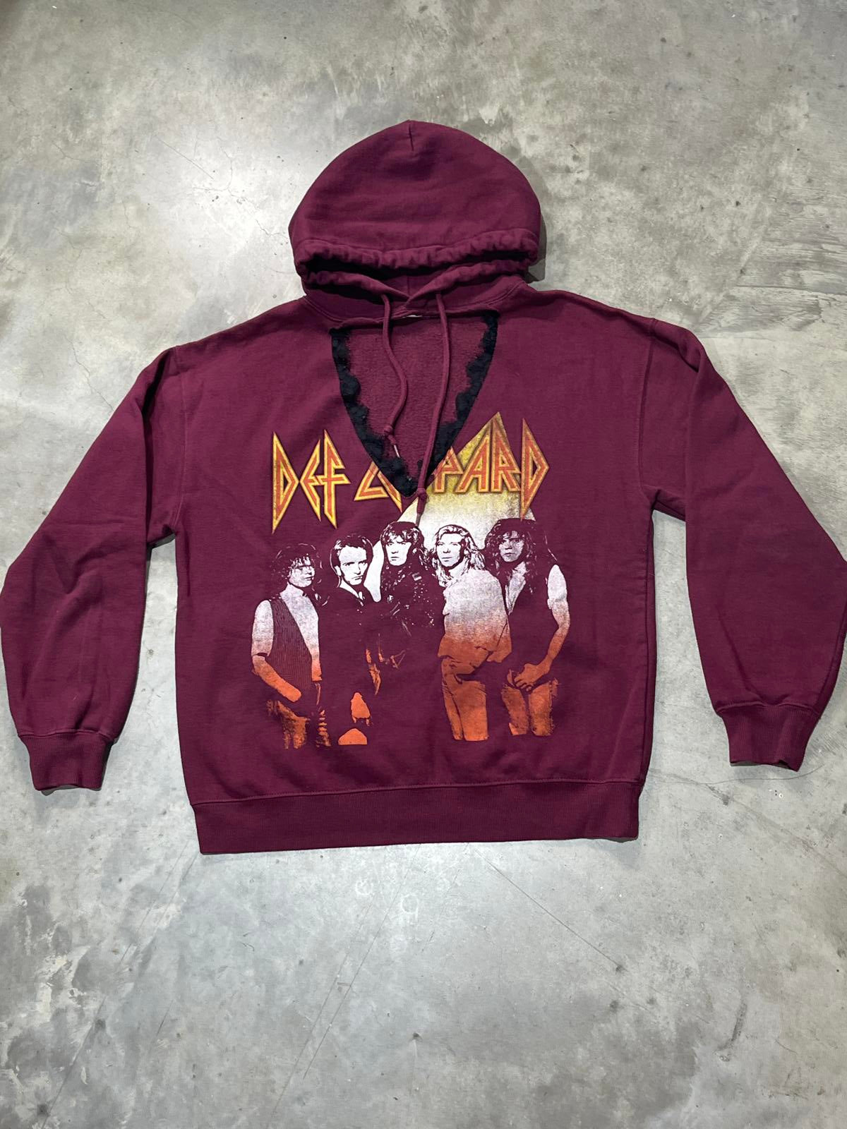 Def Leppard Preowned Small Lace V-Neck Hoodie