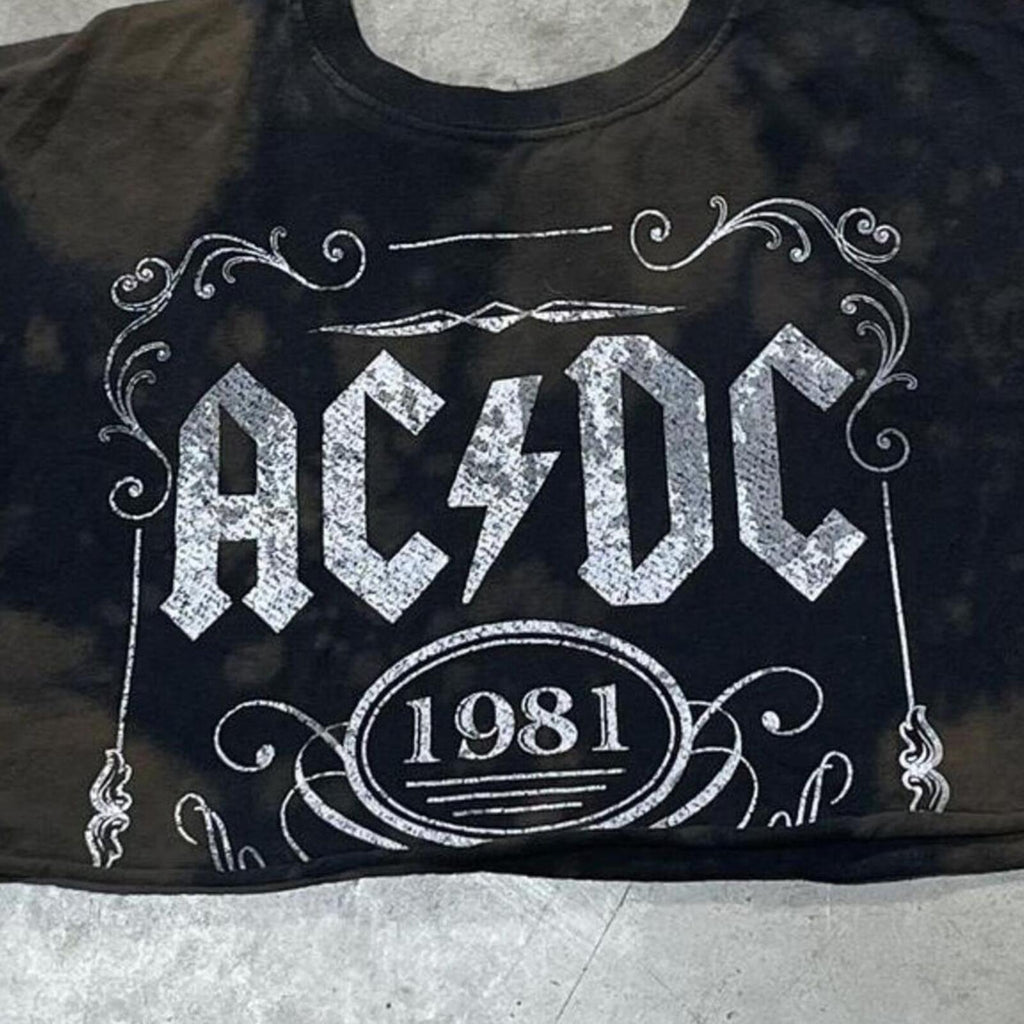 ACDC Preowned Small Cropped Tie Dye T-shirt
