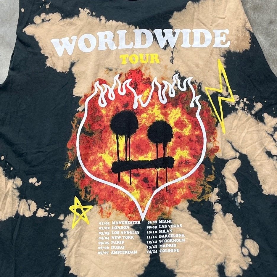 BoohooMAN Preowned 2XL Cut Off Sleeve Tank Top Tie Dye T-shirt
