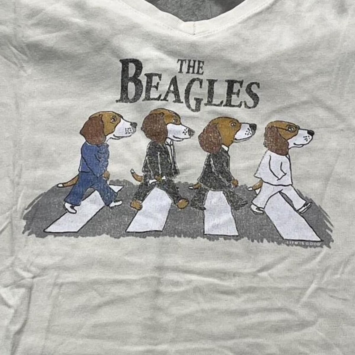 The Beagles Beatles Inspired Preowned Small V-Neck T-shirt