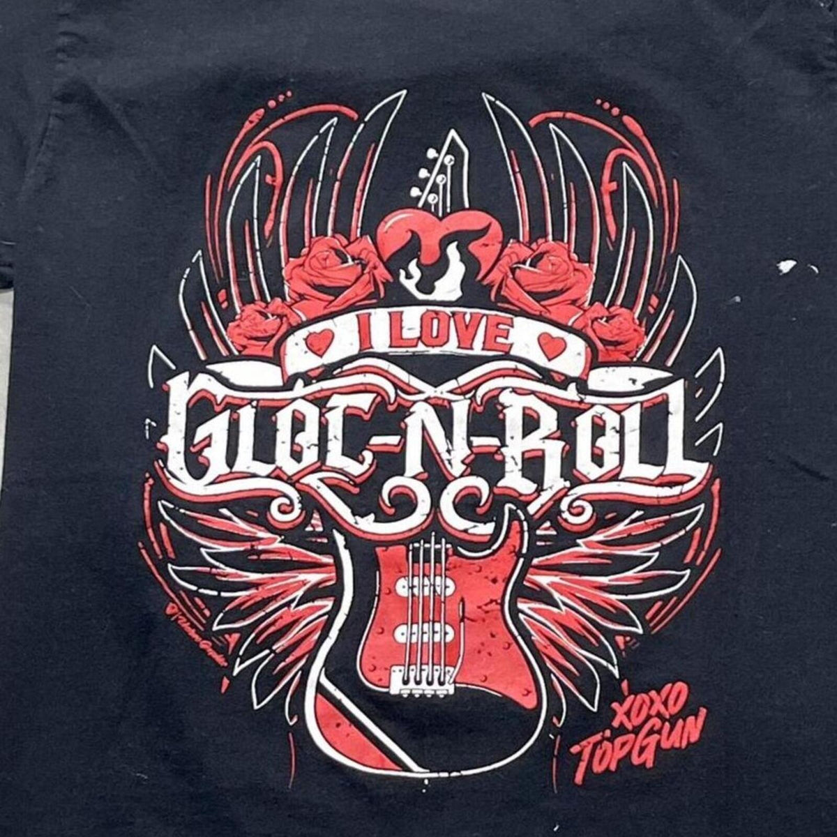 I Love Gloc N Roll Top Gun Preowned Small T-shirt