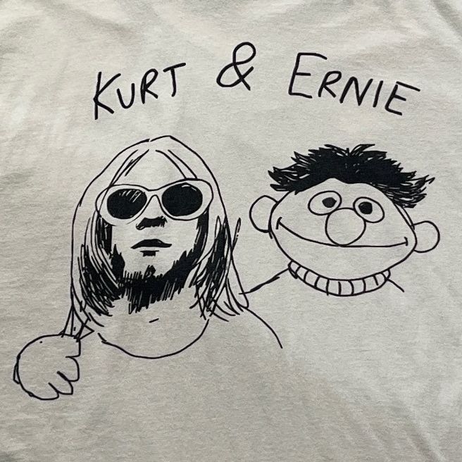Kurt And Ernie Kurt Cobain Muppets Preowned Large T-shirt