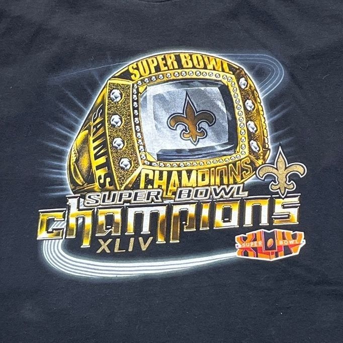 Vintage NOLA Saints Super Bowl Champions Preowned Large T-shirt