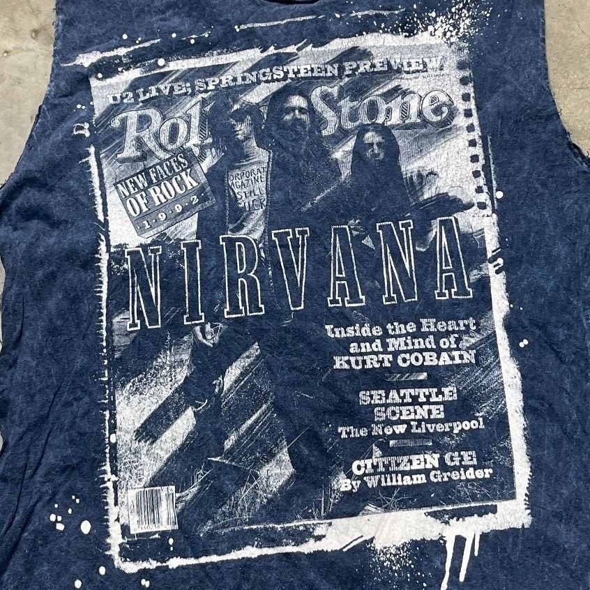 Nirvana Preowned Medium Tie Dye Cut Off Sleeve Tank T-shirt