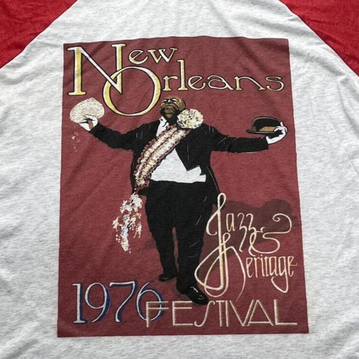 1976 NOLA Jazz Festival Preowned Large 3/4 Sleeve T-shirt