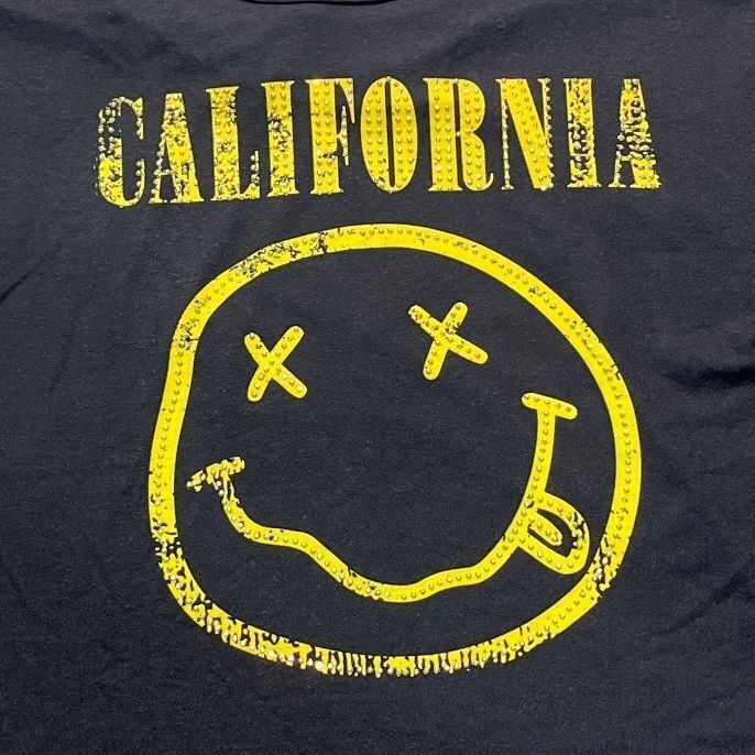 Nirvana Inspired California Preowned Large Bejeweled T-shirt