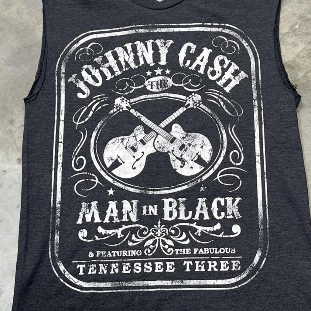 Johnny Cash Preowned Small Cut Off Sleeve Tank Top T-shirt