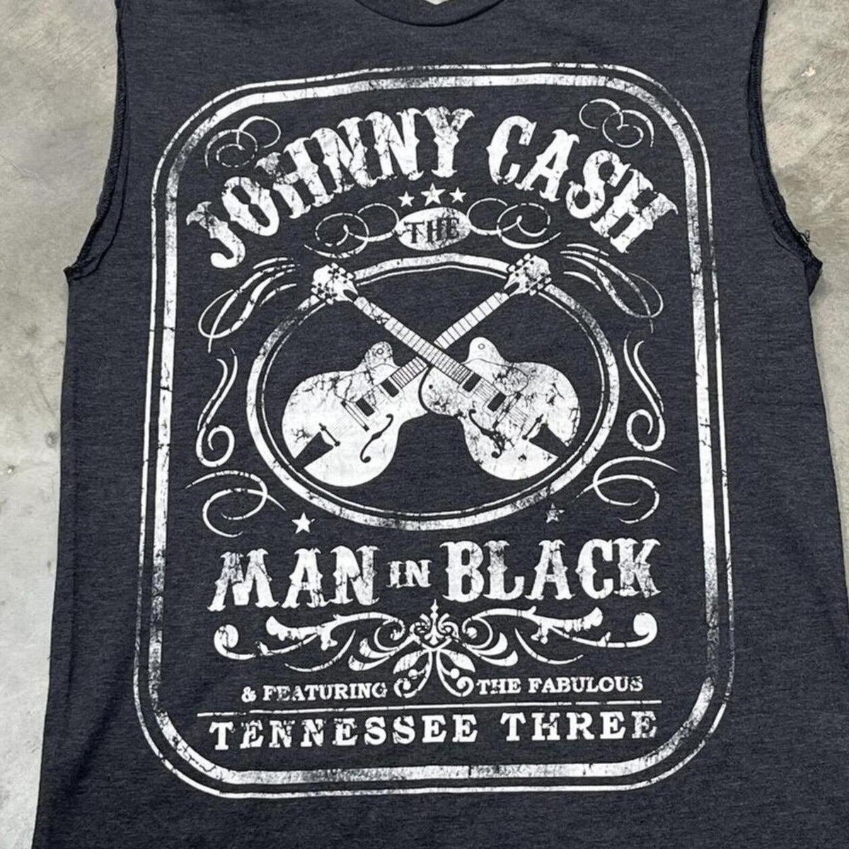 Johnny Cash Preowned Small Cut Off Sleeve Tank Top T-shirt