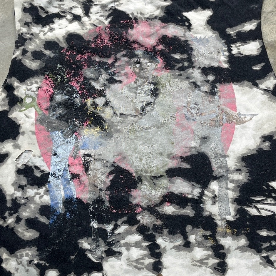 Gorillaz Preowned XL Tie Dye Cut Off Sleeve Tank Top T-shirt