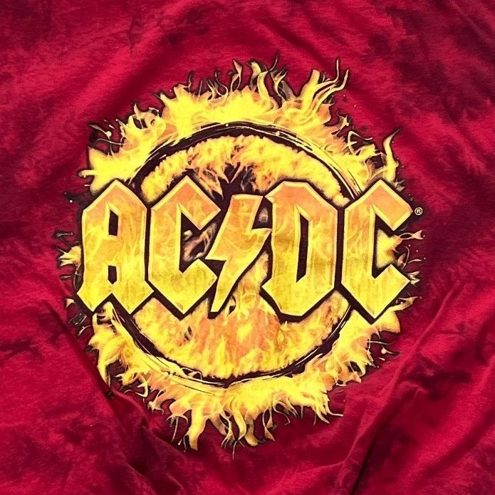 ACDC Preowned Large Cropped Cut Off Sleeve Tie Dye T-shirt