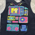 MTV Music Television Preowned Small Cut Off Sleeve Tank Top T-shirt