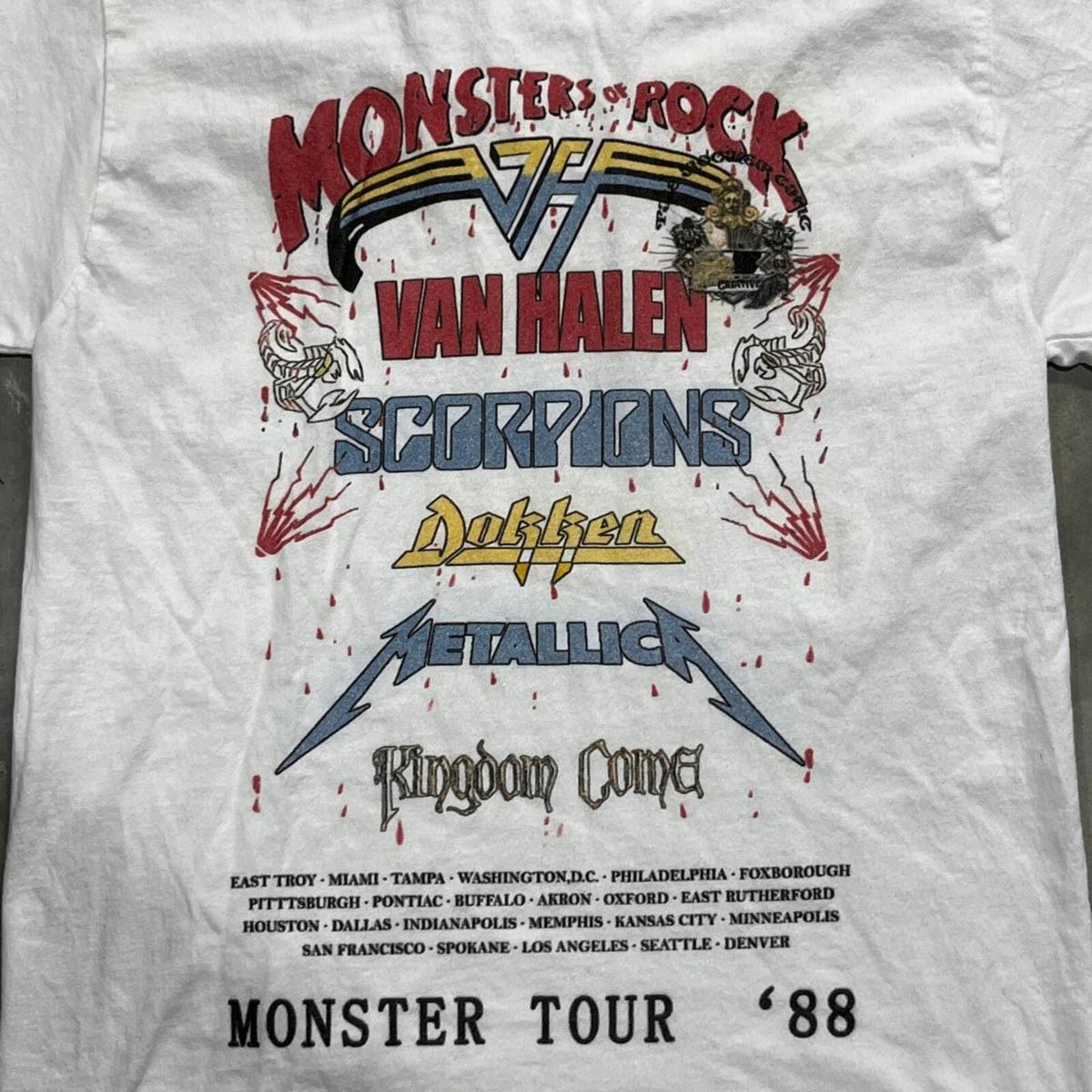 Monsters Of Rock Preowned Small Band T-shirt