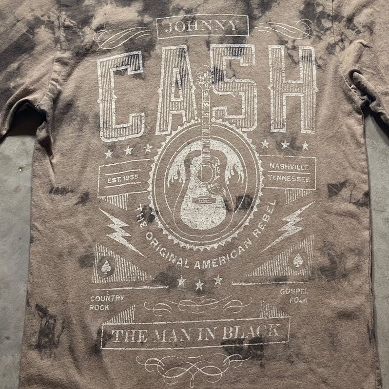 Johnny Cash Preowned Small Tie Dye Long Sleeve T-shirt