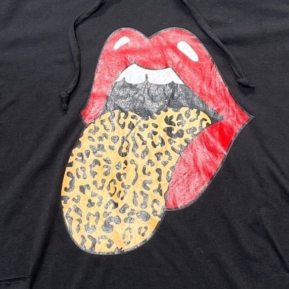 The Rolling Stones Preowned Medium Distressed Hooded T-shirt