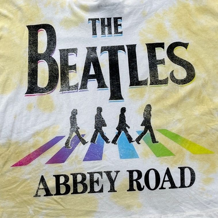 The Beatles Preowned Large Cropped Tie Dye T-shirt