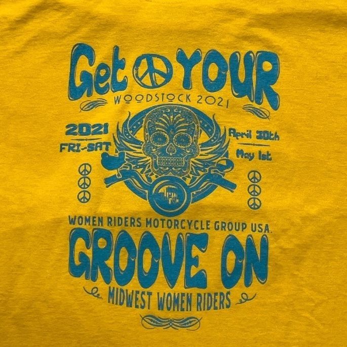 Midwest Women Riders Woodstock 2021 Preowned Large T-shirt